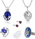 YouU UoYu 6 pcs Vampire Diaries Elena Gilbert Opening Vervain Locket Pendant Necklace and Daywalking Katherine Necklace Pendant Charm Necklace-Royal Blue Diamond Stud Earrings stephan ring