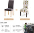 SearchI Dining Room Chair Covers Slipcovers Set of 4, Spandex Super Fit Stretch Removable Washable Kitchen Parsons Chair Covers Protector for Dining Room,Hotel,Ceremony,Beige+Flowers