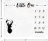 Baby Monthly Milestone Blanket Boy - Newborn Month Blanket Unisex Neutral Personalized Shower Gift Deer Antlers Nursery Decor Photography Background Prop with Frame Large 51''x40''