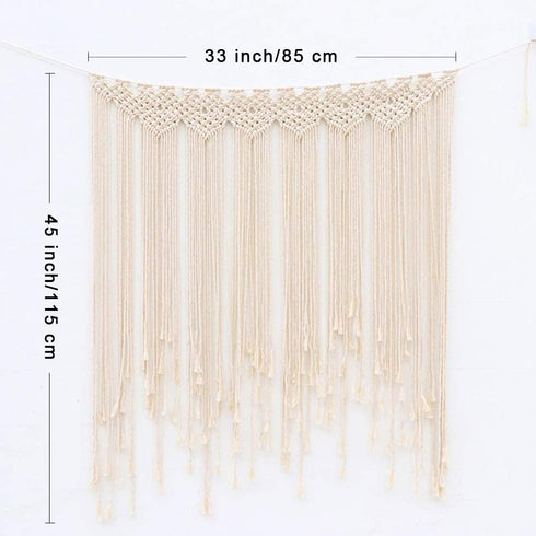 Hooqict Macrame Wall Hanging Large Cotton Handmade Woven Wall Hanging for Boho Wedding Living Room Bedroom Wall Decoration 39"x 45"