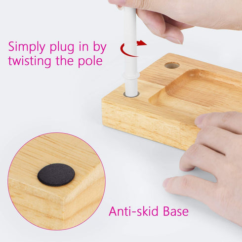 SRIWATANA Jewelry Organizer Display Extra Tall Necklace Holder 3 Tier Jewelry Tree Stand (Natural Color & White)