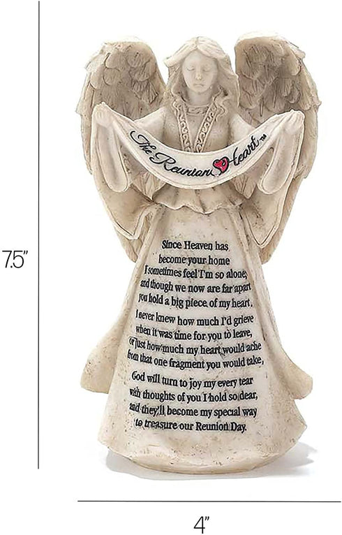 Dicksons The Reunion Heart in Memory Resin Stone 6 inch Angel Figurine