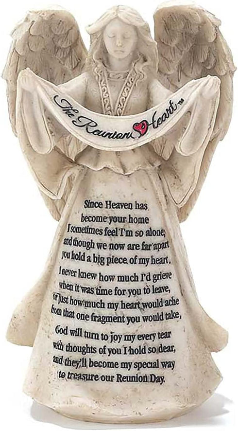 Dicksons The Reunion Heart in Memory Resin Stone 6 inch Angel Figurine