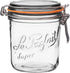 Le Parfait Super Terrine - 750ml French Glass Canning Jar w/Straight Body, Airtight Rubber Seal & Glass Lid, 24oz/Pint & Half (Single Jar) Stainless Wire