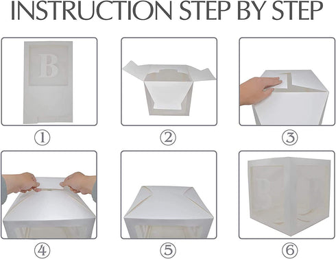 Baby Clear Boxes 4 pcs 12" by Serene Selection, 40 Balloons Included, for Boy or Girl BabyShower, Gender Reveal Party Supplies, Blocks with Letters for Baby Shower, Backdrop Block Party Decorations