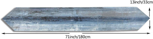 AILUER Blue and Grey Table Runner,Abstract Modern Art Burlap Table Runners for Table Dresser Runner Farmhouse Style for Dinner Party Holidays Home Decoration (Blue Grey, 13"x 71")