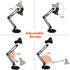 PowerKing Metal Swing Arm Desk Lamps, Adjustable and Flexible, Feading with Base and Clip 2-in-1 Function, Fit E26&E27 Bulbs Base, Application in Bedroom Living Room, Office Home (Black)
