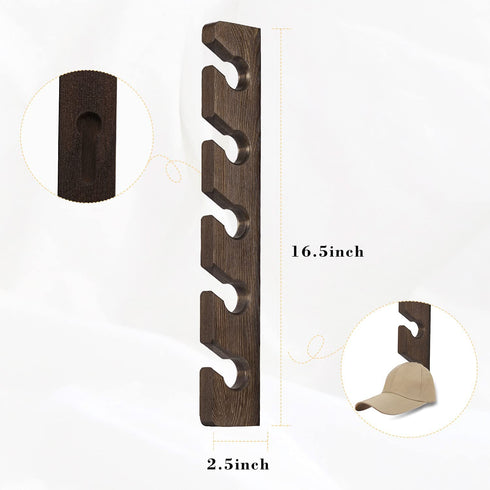 Keletop Hat Rack for Wall Baseball Cap Organizer Hanger (2 Pack) Modern Wooden Hat Holder Wall-Mounted Caps Display for Closet Door Bedroom Entryroom Laundry