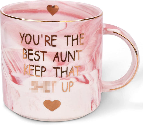 Gifts for Aunt Women,12 oz Coffee Mug Christmas Gifts for Aunt from Niece Nephew, Valentines Day Mothers Day Birthday Anniversary New Year Novelty Mug Gift for Best Auntie Funny Presents