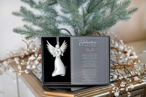 ‹‹Memorial/Remembrance Angel Ornament with Celebration of Life Poem- Sympathy Gift for Loss of Loved One/Memorial Ornament for Christmas Tree in Memory of Lost Loved Ones