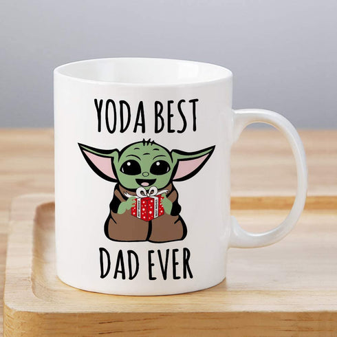 Baby Yoda Gifts for Dad, Best Dad Ever Coffee Mug for New Dad To Be Men Fathers' Day Gift Birthday Present from Daughter Son Wife (Yoda Dad)