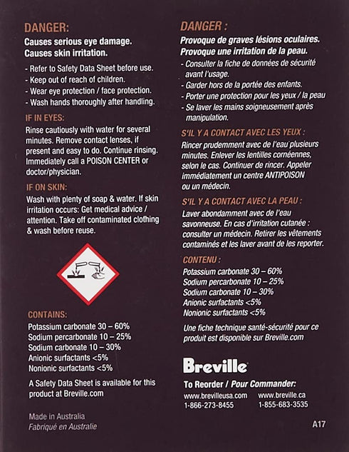 Breville BTM100 Tea Maker Cleaner Revive Organic Cleaner for Breville BTM800XL Tea Maker