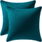 Throw Pillow Cases 22x22 Teal: 2 Pack Cozy Soft Velvet Square Decorative Pillow Covers for Farmhouse Home Decor, DEZENE
