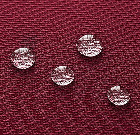 Biscaynebay Textured Fabric Round Tablecloths 60 Inches in Diameter, Burgundy Water Resistant Tablecloths for Dining, Kitchen, Wedding, Parties etc. Machine Washable