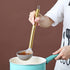 Gold Ladle, Berglander Non-stick Silicone Kitchen Ladle With Titainium Gold Plating handle, Soup Ladle, Cooking Ladle Soup Spoon For Cooking, Dishwasher Safe, Easy to Clean