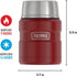 THERMOS Stainless King Vacuum-Insulated Food Jar with Spoon, 16 Ounce, Rustic Red