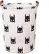 Dirty Clothes Laundry Storage Basket for Bedroom Bathroom Kids Linen Cotton White and Black Superhero 15.7"x19.7"
