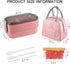 Bento Box For Adults Natraprow BPA-Free Bento Box Lunch Box Leak Proof 3 Compartments Bento Box Kit With Detachable Divider , Lunch Bag, Stackable Lunch Containers Pink Bento Box With Utensils (pink)