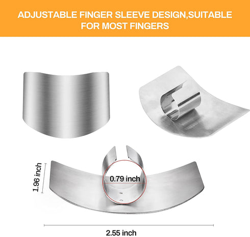 Niupiour Stainless Steel Finger Guards, 4 Packs of Finger Protectors when Cutting, Slicing, Dicing, Chopping Vegatables, Kitchen Tool Knife Shields Guards Avoid Hurting