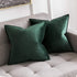 MIULEE Pack of 2 Decorative Velvet Throw Pillow Cover Soft Pillowcase Solid Square Cushion Case for Sofa Bedroom Car 20x20 Inch 50x50 cm Army Green
