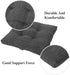 baibu 12 Inches Square Seat Cushion, Super Soft Bar Stool Square Seat Cushion with Ties- One Pad Only, Gray-Black (12'' (30CM))
