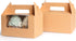 Yotruth Brown Cupcake Box 2 Holders?50Packs?,6.2 x 3.5 x 3.5 inch, Cupcake Carrier with Insert and Display Window Goodies Favor Candy Treat Boxs Muffin Carry Container