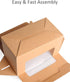 Yotruth Brown Cupcake Box 2 Holders?50Packs?,6.2 x 3.5 x 3.5 inch, Cupcake Carrier with Insert and Display Window Goodies Favor Candy Treat Boxs Muffin Carry Container