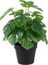 LuckyGreenery Artificial Monstera, Realistic Fake Plants with Pots for Home and Office Decoration, 12in (H) x 5in (W)