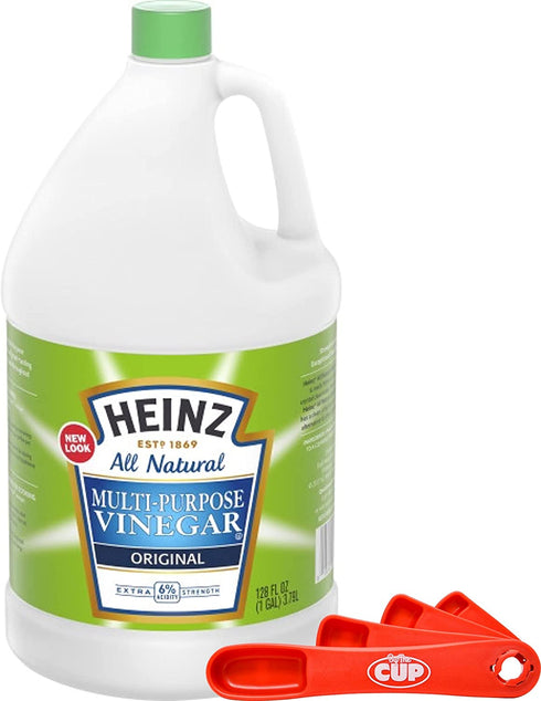 Heinz All Natural Multi-Purpose Vinegar 6% Acidity 1 Gallon Bottle with By The Cup Swivel Spoons