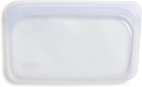 Stasher Platinum Silicone Food Grade Reusable Storage Bag, Clear (Snack) | Reduce Single-Use Plastic | Cook, Store, Sous Vide, or Freeze | Leakproof, Dishwasher-Safe, Eco-friendly | 12 Oz