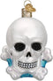 Old World Christmas Halloween Decorations Glass Blown Ornaments for Christmas Tree Skull Bones