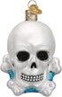 Old World Christmas Halloween Decorations Glass Blown Ornaments for Christmas Tree Skull Bones