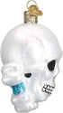 Old World Christmas Halloween Decorations Glass Blown Ornaments for Christmas Tree Skull Bones