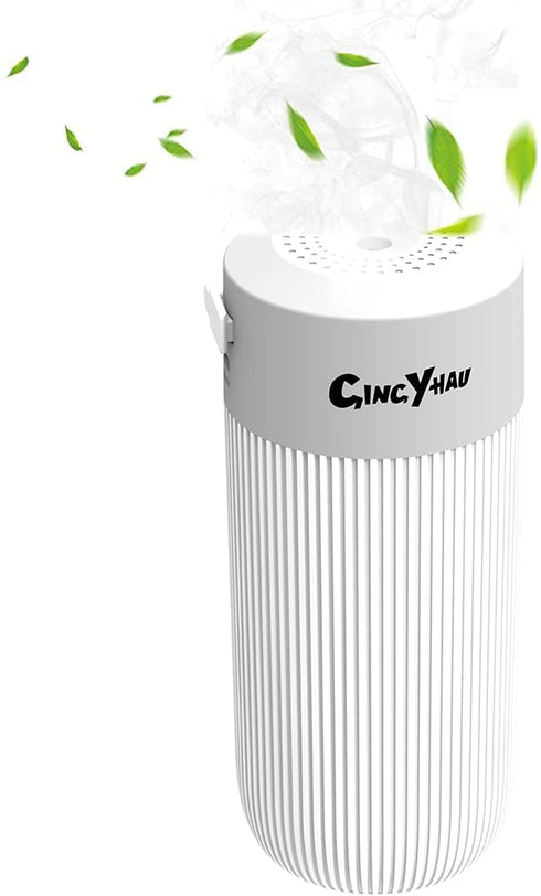 Humidifier Diffuser Small with Nightlight, Mini Portable Cool Mist Humidifier for Car, USB Charging Port, Quiet Humidifier for Baby Bedroom, Auto Shut-off, White