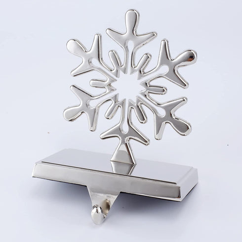 Snowflake Christmas Stocking Hangers for Mantel?Snowflake Christmas Stocking Holders for Fireplace Mantel Hooks Hanger for Christmas Snowflake Stockings Clip for Christmas Decoration (Snowflake)