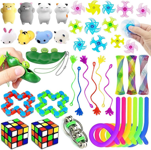 36 Pcs Sensory Fidget Toys Set, Stress Relief and Anti-Anxiety Tools for Kids and Adults, Carnival, Treasure Box Prizes Toys for Classroom, Pinata Goodie Bag Fillers, Christmas Stocking Stuffers