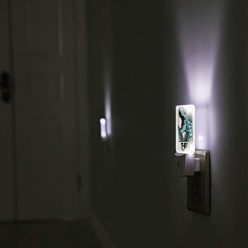 Dinosaur Tyrannosaurus T Rex Set of 2 Night Light Auto Sensor Dusk to Dawn Energy Efficient Plug in Led Nightlight Home