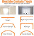Ceiling Curtain Track, Flexible Bendable Ceiling Curtain Track Curved Curtain Track 12Ft Ceiling Track for Curtains Room Divider Curtain Rail Track Ceiling Wall Mount for RV Curtain Bay window