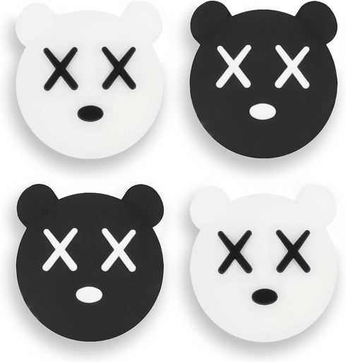 Owngen Cute Thumb Grip Caps for Nintendo Switch / Lite / OLED, Kawaii Magic Moon Joy-Stick Button Stick Cover 3D Analog Ergonomic Cap for NS Controller Joy-Cons (Black&White)