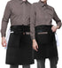 ROTANET Waist Apron with 3 Pockets Black Bistro Apron Long Server Apron Half Wide Extra Large Waterproof Multi Pack