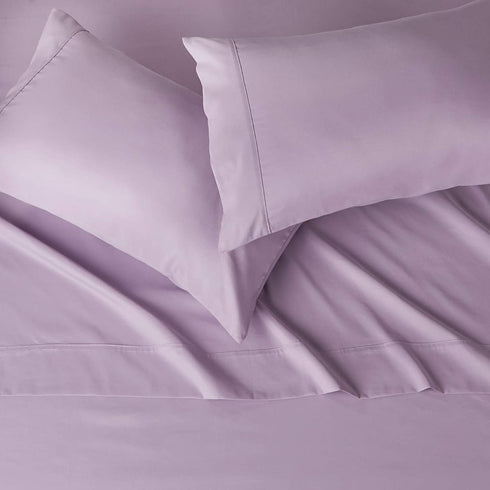 Amazon Basics Lightweight Super Soft Easy Care Microfiber Bed Sheet Set with 14" Deep Pockets - King, Frosted Lavender