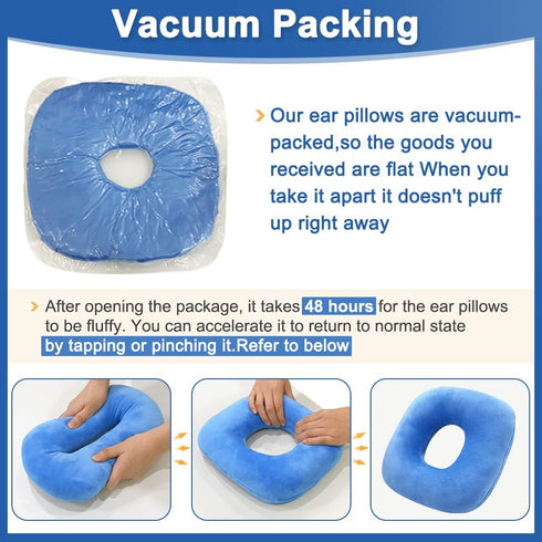 Ear Pillow Piercing Donut Side Pillow with A Hole-Ear Inflammation Pain Relief Ear Cushions for Sleeping