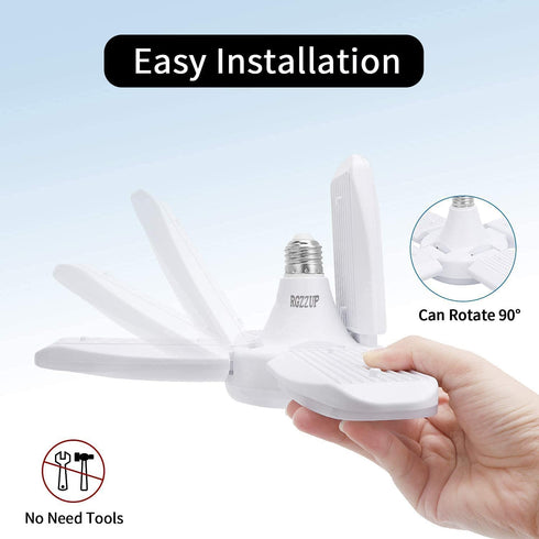 LED Garage Lights,60W Adjustable Trilights LED Garage Ceiling Light,6000Lumens LED Garage Ceiling Light, 6000k Nature Light with High Bright Garage Light for Garage,Warehouse