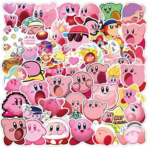 50Pcs Kirby Star Stickers for Laptop Motorcycle Bicycle Skateboard Bottle Luggage Decal Graffiti Skin Sticker…