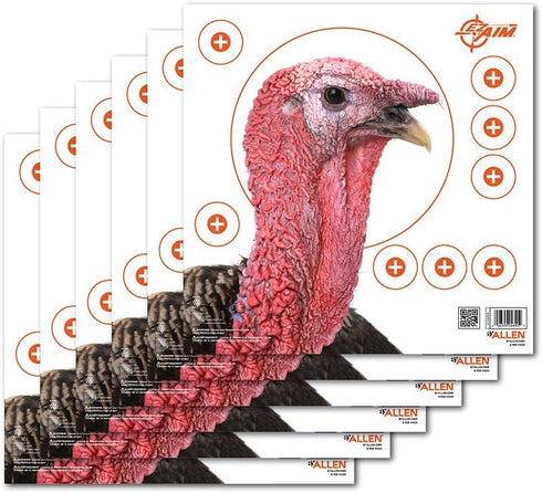 EZ Aim™ Paper Shooting Target Turkey Target by Allen®, 12 inch x 12 inch, 6 Pack, Multicolor, One Size (15322)