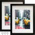 Picture Frame 10x12 Black Picture Frames Set of 2, Display Pictures 7x9 with Mat or 10x12 Without Mat, Solid Wood Photo Frames for Wall or Tabletop Display,Black