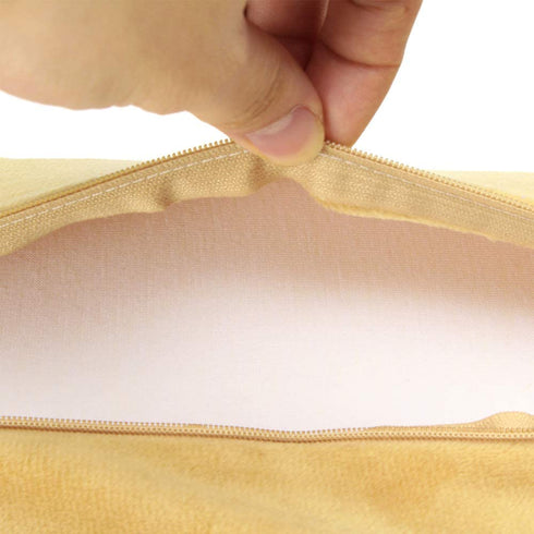 SKYZONAL Half Moon Bolster Pillow for Legs Back Neck Lumbar Spine Knee Pain Relief Memory Foam Support Pillow (Yellow)
