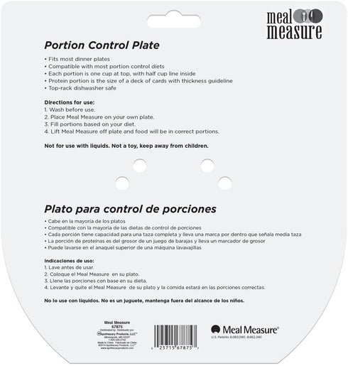 Meal Measure Portion Control Plates | Container for Weight Loss or Diet Tools | Blue | Apothecary Products