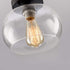 Semi-Flush Mount Ceiling Light Glass Shade Ceramic Holder Industrial Island Modern Lighting Fixture Indoor for Living & Dining Room Entryway Loft (Bulb Not Included) (Clear)