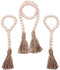 Wood Bead Garland Farmhouse Beads Wood Bead Garland with Tassel Prayer Beads Farmhouse Decor Wood Bead Strands